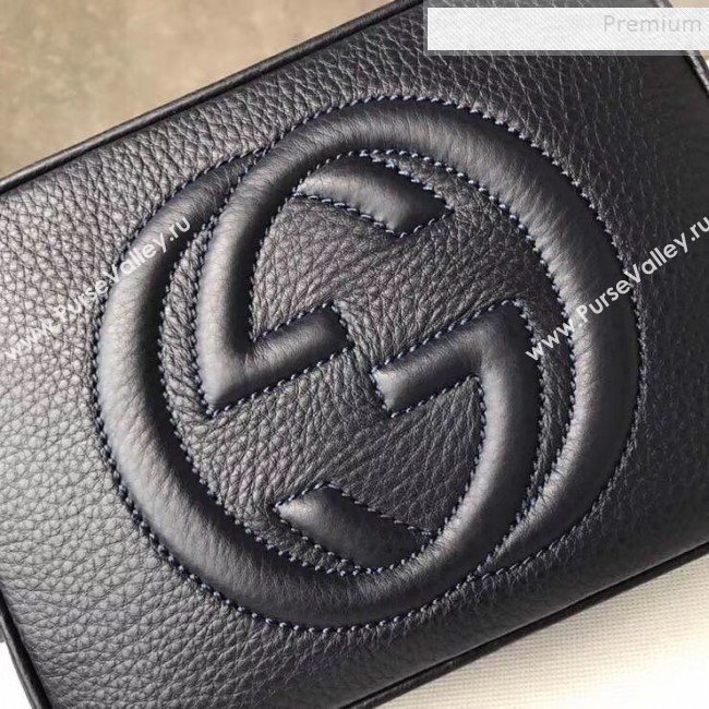 Gucci Soho Small Leather Interlocking G Tassel Disco Camera Bag 308364 Dark Blue 2019 (DLH-9110617)
