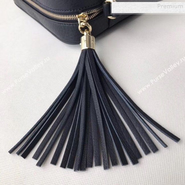 Gucci Soho Small Leather Interlocking G Tassel Disco Camera Bag 308364 Dark Blue 2019 (DLH-9110617)