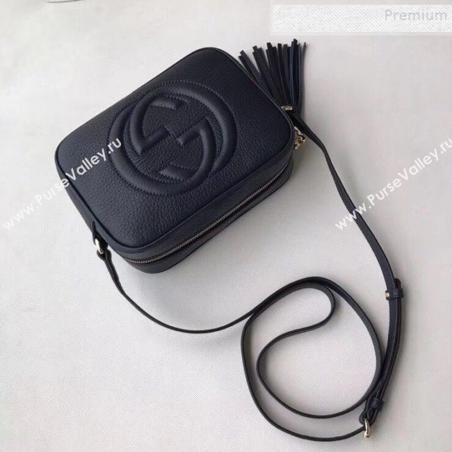 Gucci Soho Small Leather Interlocking G Tassel Disco Camera Bag 308364 Dark Blue 2019 (DLH-9110617)