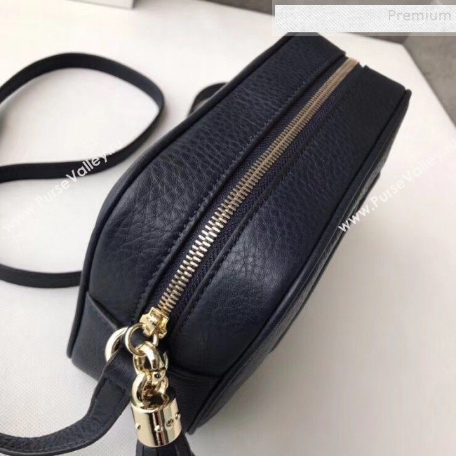 Gucci Soho Small Leather Interlocking G Tassel Disco Camera Bag 308364 Dark Blue 2019 (DLH-9110617)