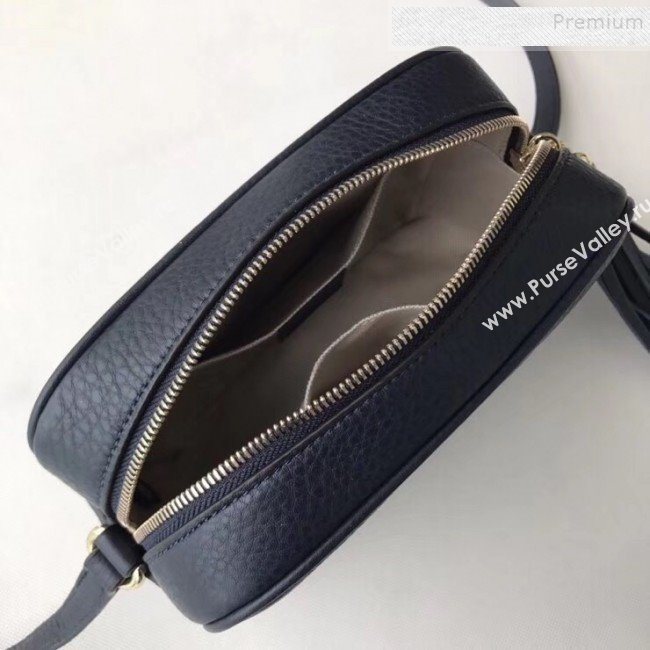 Gucci Soho Small Leather Interlocking G Tassel Disco Camera Bag 308364 Dark Blue 2019 (DLH-9110617)
