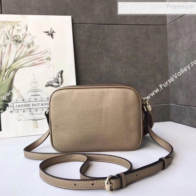 Gucci Soho Small Leather Interlocking G Tassel Disco Camera Bag 308364 Champagne Gold 2019 (DLH-9110618)