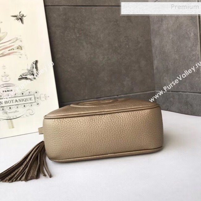 Gucci Soho Small Leather Interlocking G Tassel Disco Camera Bag 308364 Champagne Gold 2019 (DLH-9110618)