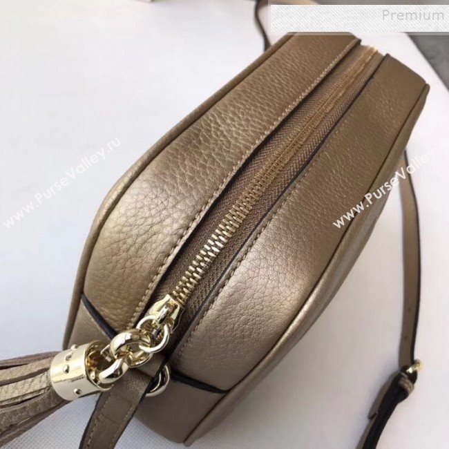 Gucci Soho Small Leather Interlocking G Tassel Disco Camera Bag 308364 Champagne Gold 2019 (DLH-9110618)