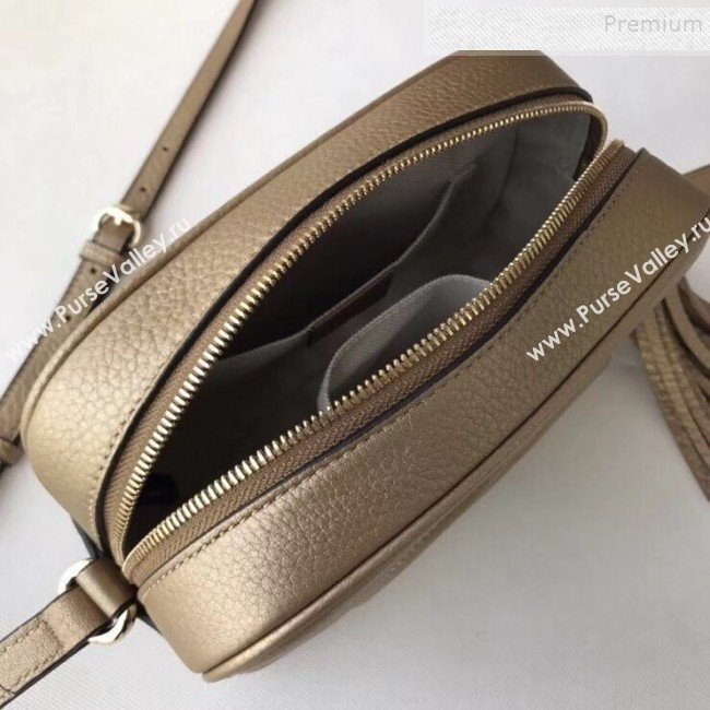 Gucci Soho Small Leather Interlocking G Tassel Disco Camera Bag 308364 Champagne Gold 2019 (DLH-9110618)