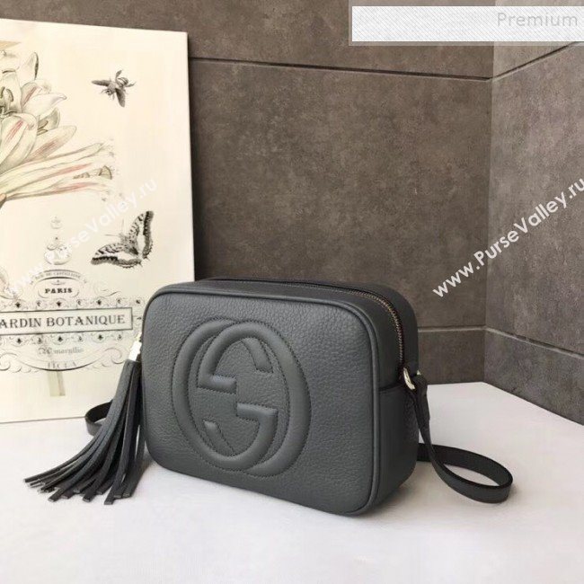 Gucci Soho Small Leather Interlocking G Tassel Disco Camera Bag 308364 Dark Grey 2019 (DLH-9110620)