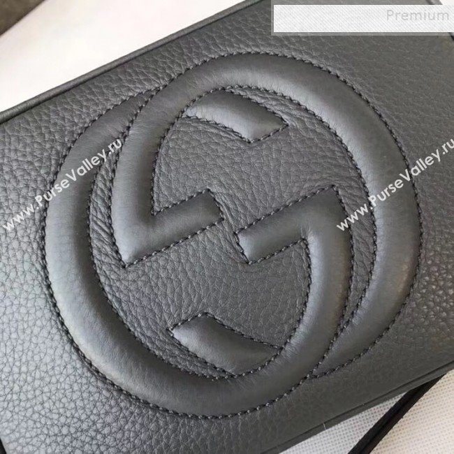 Gucci Soho Small Leather Interlocking G Tassel Disco Camera Bag 308364 Dark Grey 2019 (DLH-9110620)