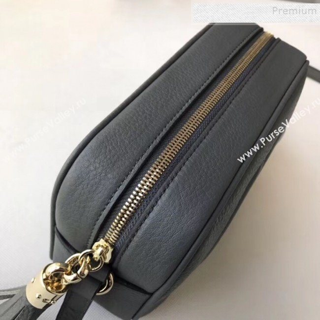 Gucci Soho Small Leather Interlocking G Tassel Disco Camera Bag 308364 Dark Grey 2019 (DLH-9110620)