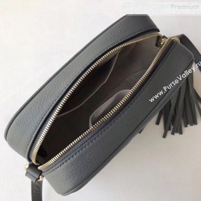 Gucci Soho Small Leather Interlocking G Tassel Disco Camera Bag 308364 Dark Grey 2019 (DLH-9110620)