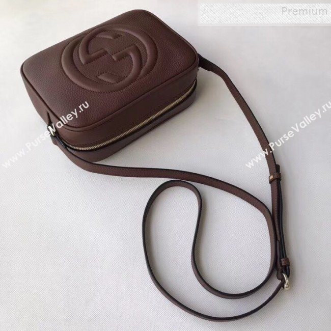 Gucci Soho Small Leather Interlocking G Tassel Disco Camera Bag 308364 Caramel Brown 2019 (DLH-9110623)