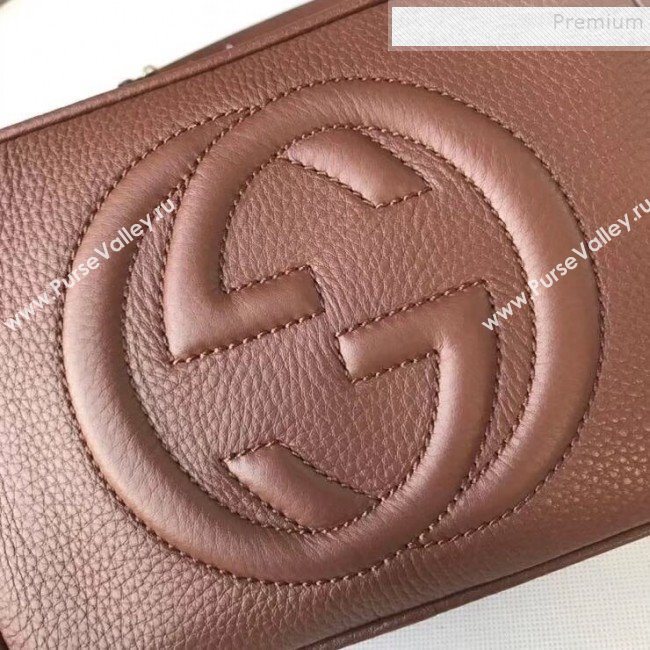 Gucci Soho Small Leather Interlocking G Tassel Disco Camera Bag 308364 Caramel Brown 2019 (DLH-9110623)