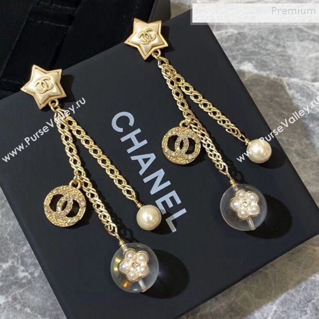 Chanel Resin CC Long Tassel Earrings AB2554 2019 (YF-9111135)