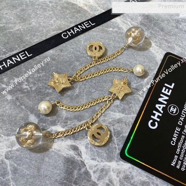 Chanel Resin CC Long Tassel Earrings AB2554 2019 (YF-9111135)