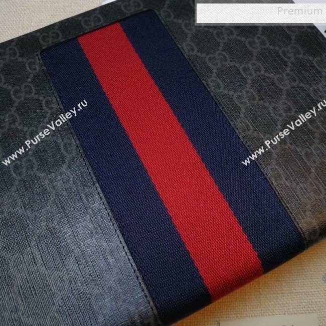 Gucci GG Supreme Web Pouch 475316 Black 2019 (DLH-9111227)