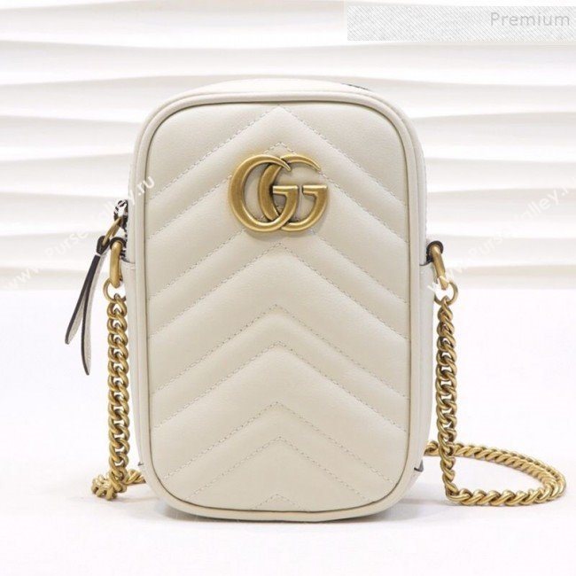 Gucci GG Marmont Mini Bag 598597 White 2019 (MINGH-9111232)