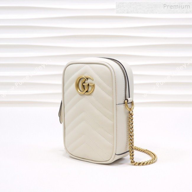 Gucci GG Marmont Mini Bag 598597 White 2019 (MINGH-9111232)