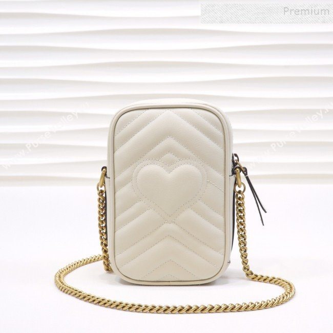 Gucci GG Marmont Mini Bag 598597 White 2019 (MINGH-9111232)