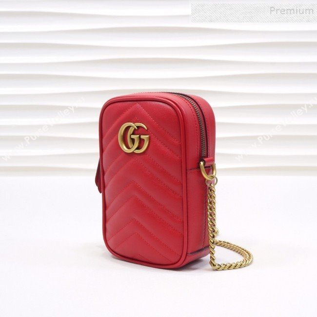 Gucci GG Marmont Mini Bag 598597 Red 2019 (MINGH-9111233)