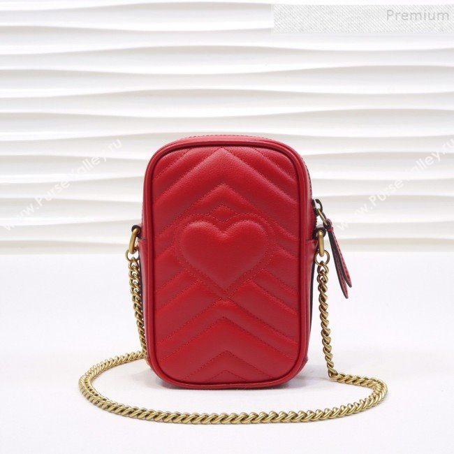 Gucci GG Marmont Mini Bag 598597 Red 2019 (MINGH-9111233)