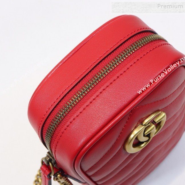 Gucci GG Marmont Mini Bag 598597 Red 2019 (MINGH-9111233)