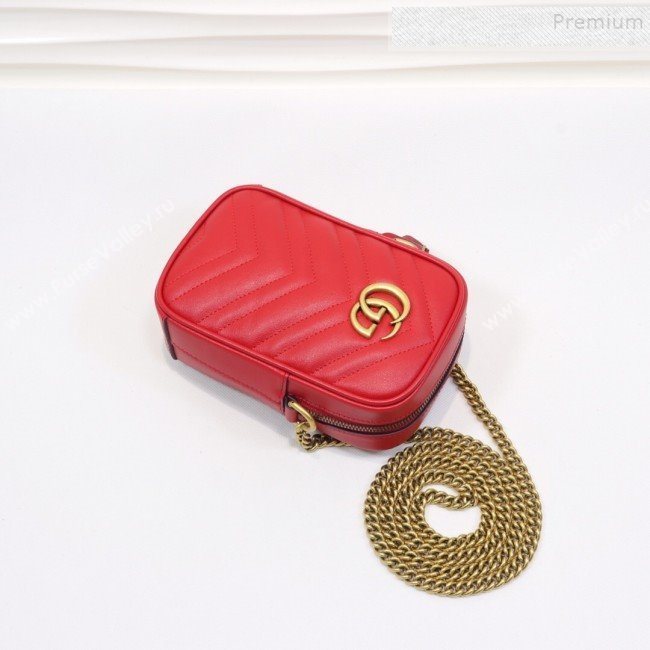 Gucci GG Marmont Mini Bag 598597 Red 2019 (MINGH-9111233)