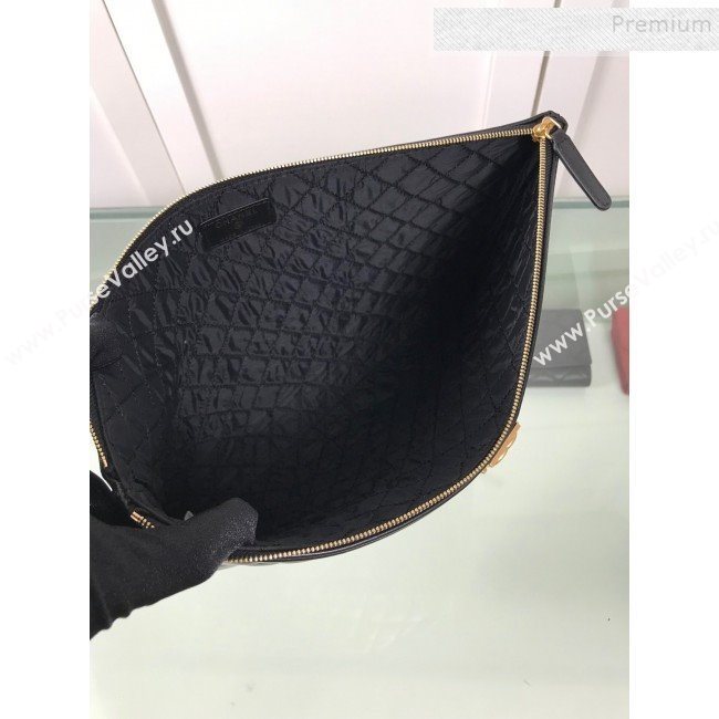 Chanel Quiltted Lambskin Large Boy Pouch A84407 Black/Gold 2019 (HOT-9111412)