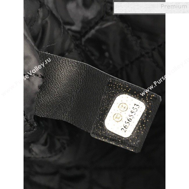 Chanel Quiltted Lambskin Large Boy Pouch A84407 Black/Gold 2019 (HOT-9111412)