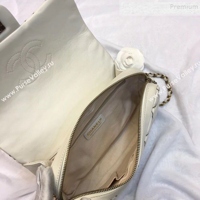 Chanel Stitching Quilted Calfskin Medium Flap Bag White 2019 (JIYUAN-9111418)