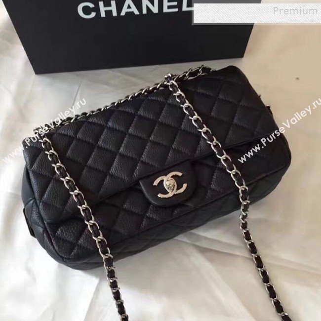 Chanel Grained Deerskin Zipped Flap Bag Black 2019 (JIYUAN-9111420)