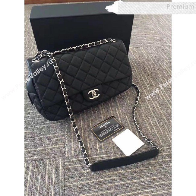 Chanel Grained Deerskin Zipped Flap Bag Black 2019 (JIYUAN-9111420)
