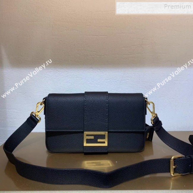 Fendi Mens Baguette Graind Leather Medium Shoulder Bag/Belt Bag Black 2019 (AFEI-9111423)