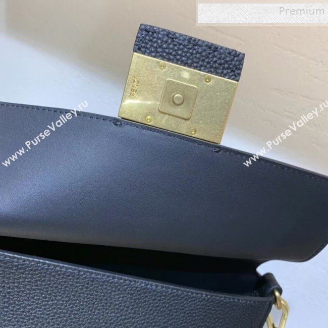 Fendi Mens Baguette Graind Leather Medium Shoulder Bag/Belt Bag Black 2019 (AFEI-9111423)