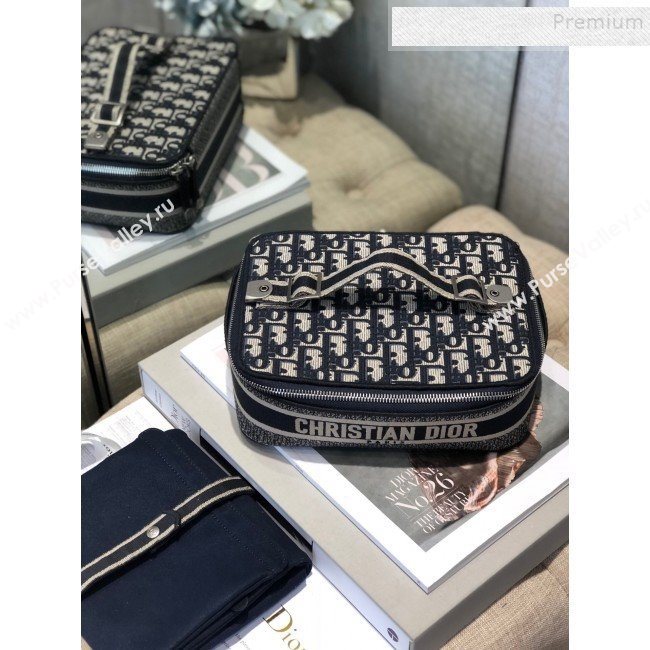 Dior Blue Oblique Canvas Small Cosmetic Bag 2019 (AFEI-9111429)