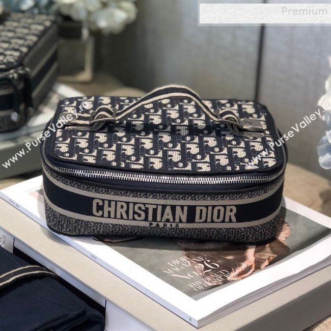 Dior Blue Oblique Canvas Small Cosmetic Bag 2019 (AFEI-9111429)