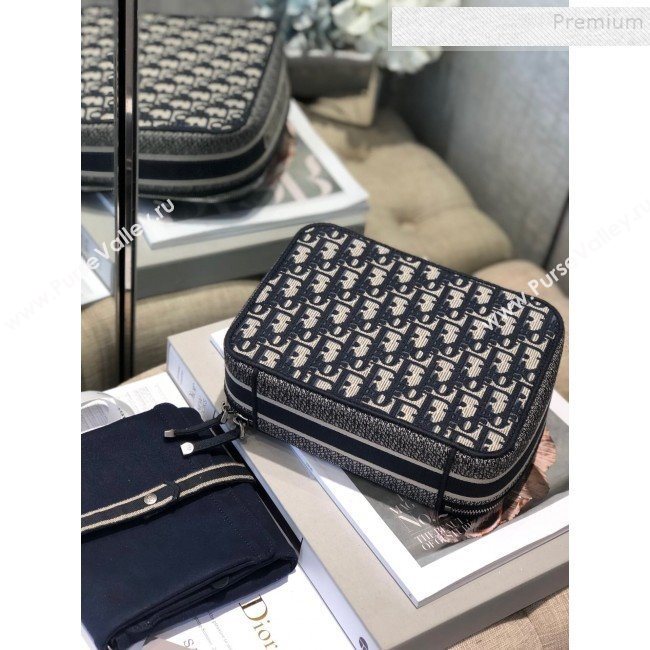 Dior Blue Oblique Canvas Small Cosmetic Bag 2019 (AFEI-9111429)