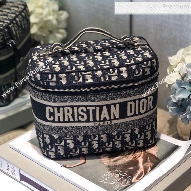 Dior Blue Oblique Canvas Large Cosmetic Bag 2019 (AFEI-9111430)