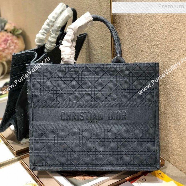 Dior Book Tote Large Bag in Geometry Embroidered Canvas Grey 2019 (XYD-9111247)