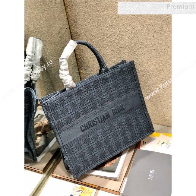 Dior Book Tote Large Bag in Geometry Embroidered Canvas Grey 2019 (XYD-9111247)