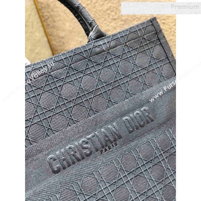 Dior Book Tote Large Bag in Geometry Embroidered Canvas Grey 2019 (XYD-9111247)