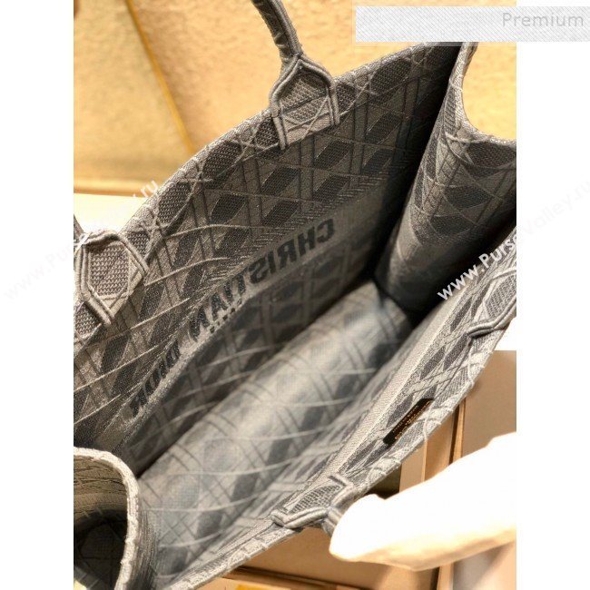 Dior Book Tote Large Bag in Geometry Embroidered Canvas Grey 2019 (XYD-9111247)