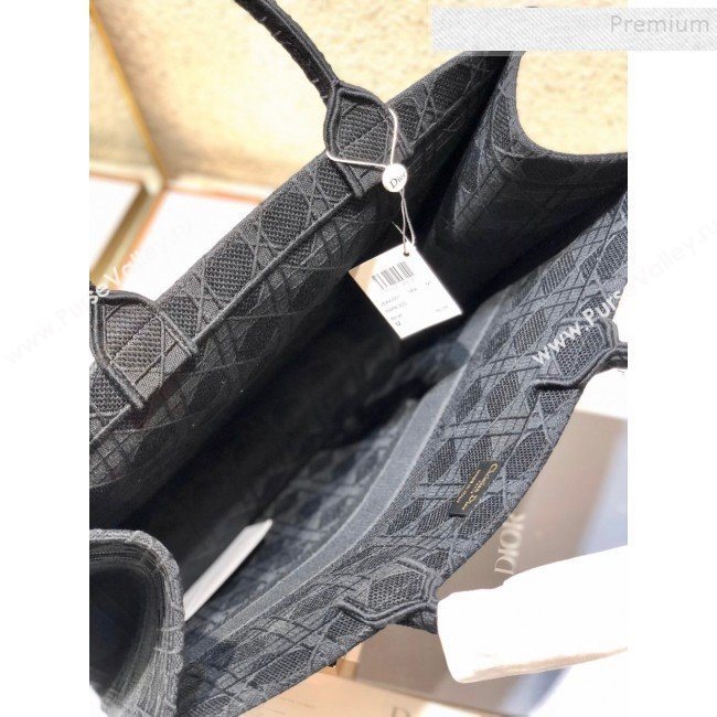 Dior Book Tote Large Bag in Geometry Embroidered Canvas Black 2019 (XYD-9111248)