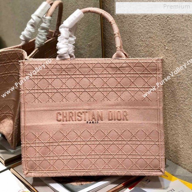 Dior Book Tote Large Bag in Geometry Embroidered Canvas Pink 2019 (XYD-9111250)