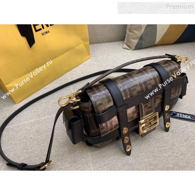 Fendi Baguette Cage Medium FF Shoulder Bag Black 2019 (HONGS-9111257)