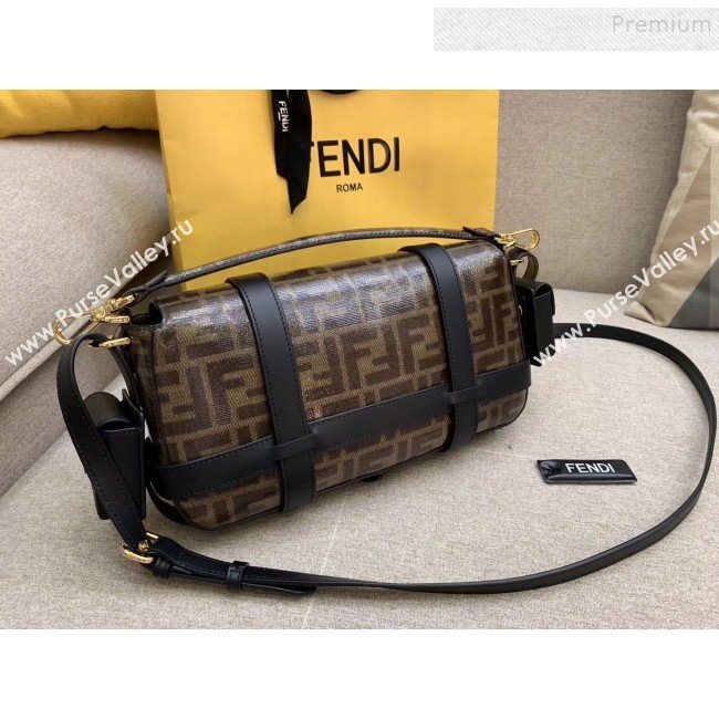 Fendi Baguette Cage Medium FF Shoulder Bag Black 2019 (HONGS-9111257)