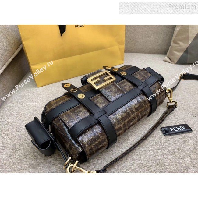 Fendi Baguette Cage Medium FF Shoulder Bag Black 2019 (HONGS-9111257)