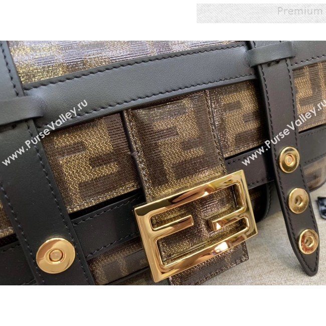 Fendi Baguette Cage Medium FF Shoulder Bag Black 2019 (HONGS-9111257)