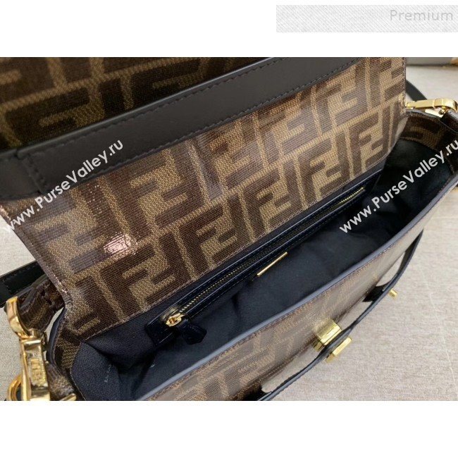 Fendi Baguette Cage Medium FF Shoulder Bag Black 2019 (HONGS-9111257)