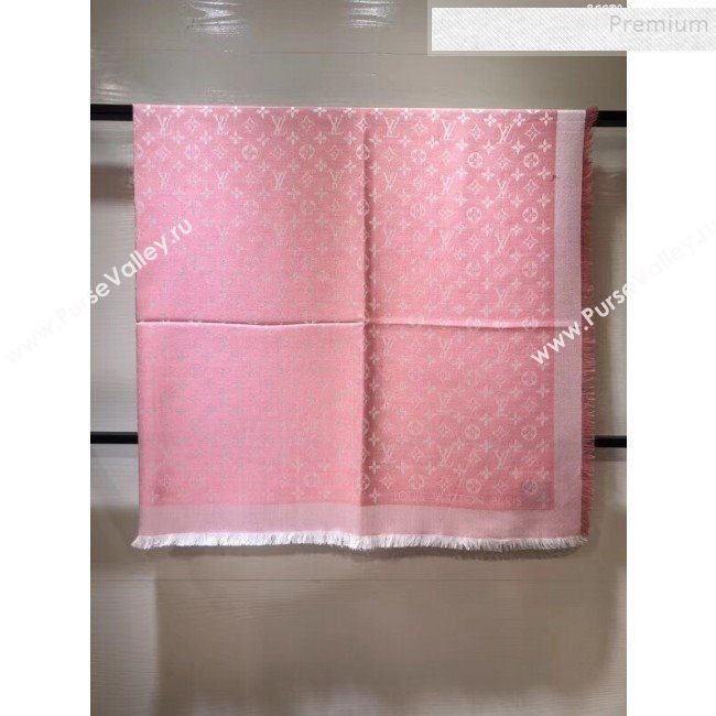 Louis Vuitton Denim Monogram Square Scarf 140x140cm Pink 2019 (A0-9111604)