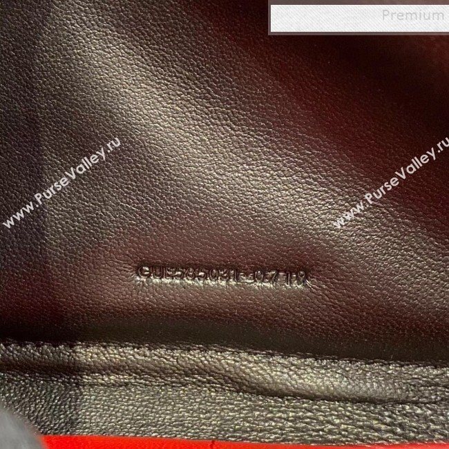 Saint Laurent Becky Chain Wallet WOC in Diamond-Quilted Lambskin  585031 Red 2019 (JD-9111434)