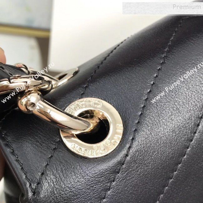 Chanel Chevron Grained Calfskin Backpack AS0640 Black 2019 (KAIS-9111801)